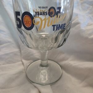 50 Year Anniversary Miller Thumbprint Goblet Glass Vintage